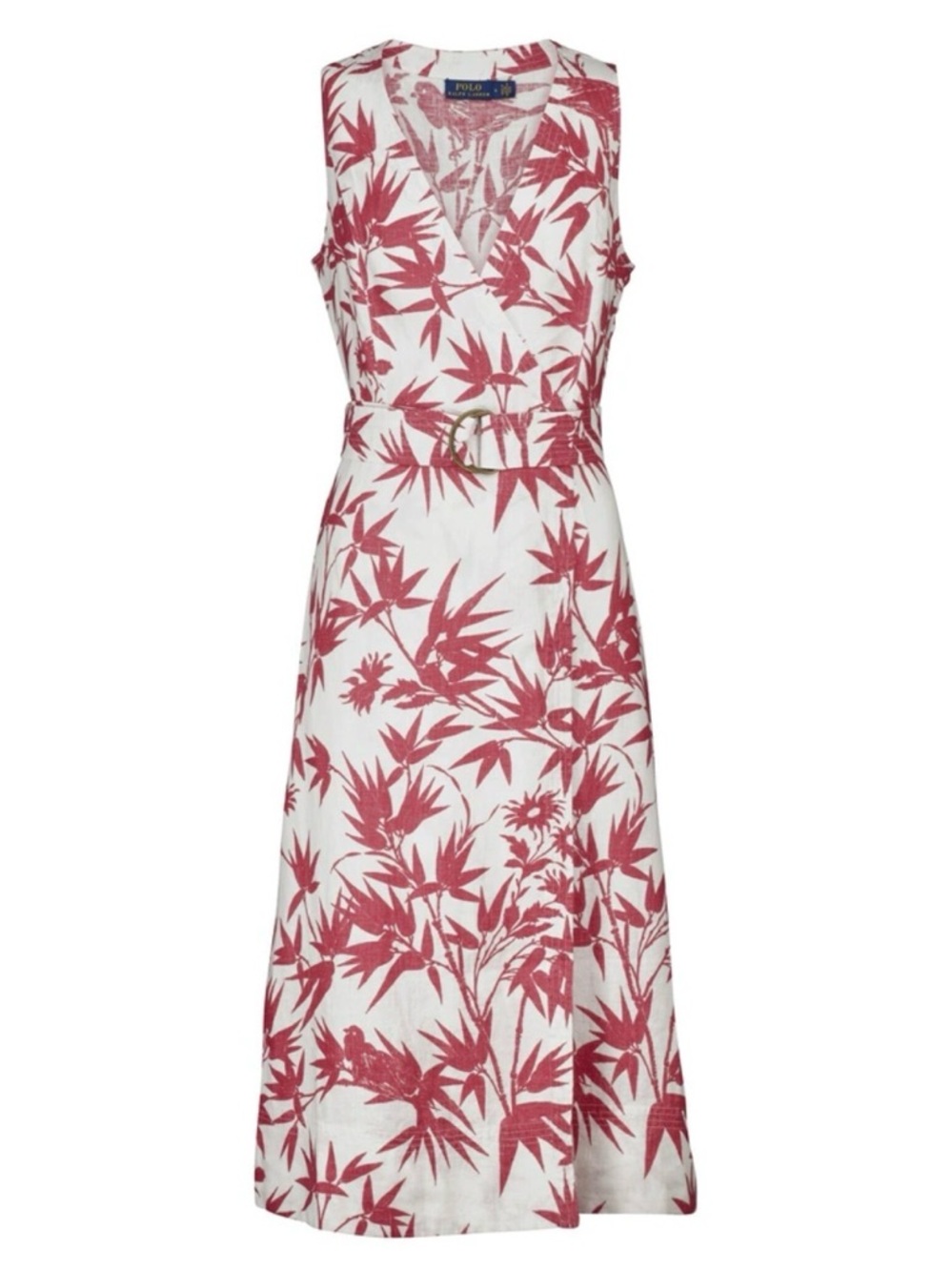 Polo Ralph Lauren White Floral Red Maxi Dress size 10